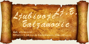 Ljubivoje Balzamović vizit kartica